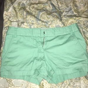 J. Crew mint green chino shorts